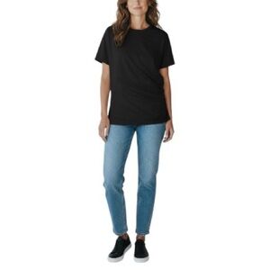 J. Crew New 100% Peruvian Pima Cotton Twisted Asymmetrical Black Tee NWT S